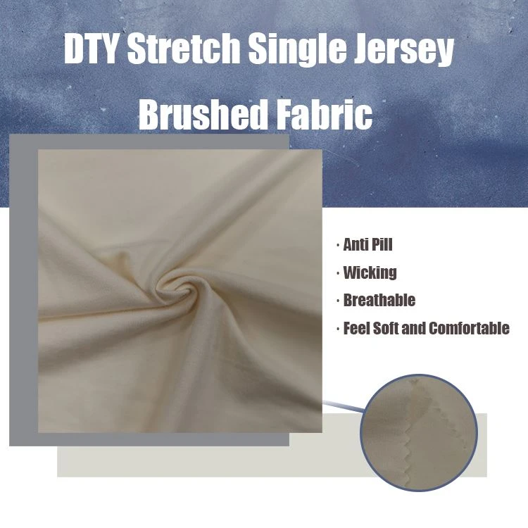 product-750-750 DTY Single Jersey Double Sided Brushed 4 Way Stretch Fabric