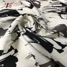 Polyester Garn Stretch Crepe Stof Blomster Print Kjole Til Garment Stof
