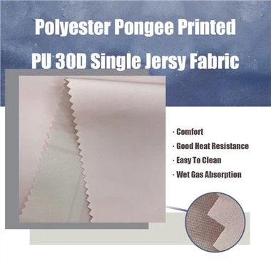 Polyester Pongee stof med trykt PU